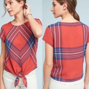 Anthropologie Cloth & Stone plaid top